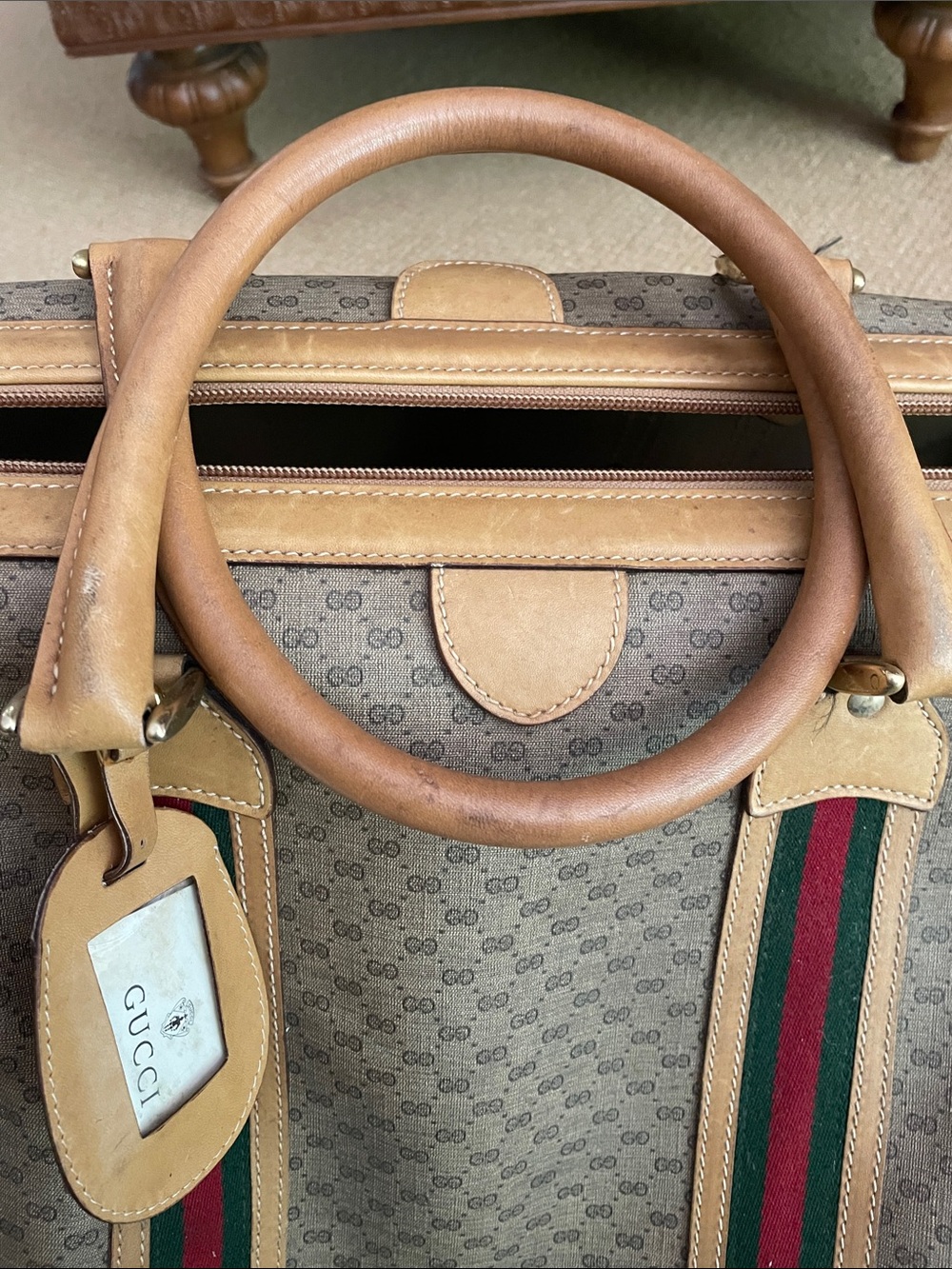 GUCCI Authentic gg monogram Vintage overnight travel bag. O/S - Picture 12 of 13